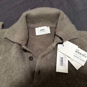 AMI Alexandre Mattiussi Paris Brushed Taupe Polo, Men's XS, Brand New